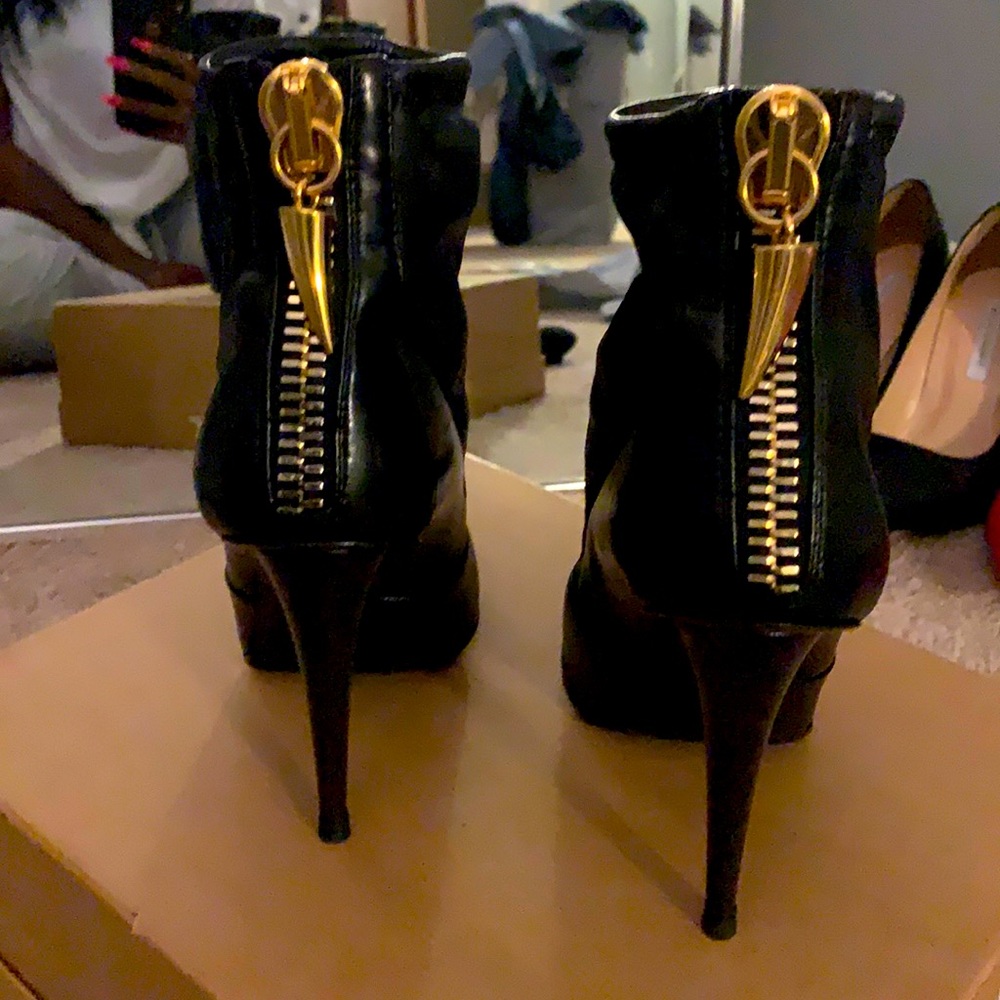 Giuseppe Zanotti Gold Horn Booties w Cone Heel